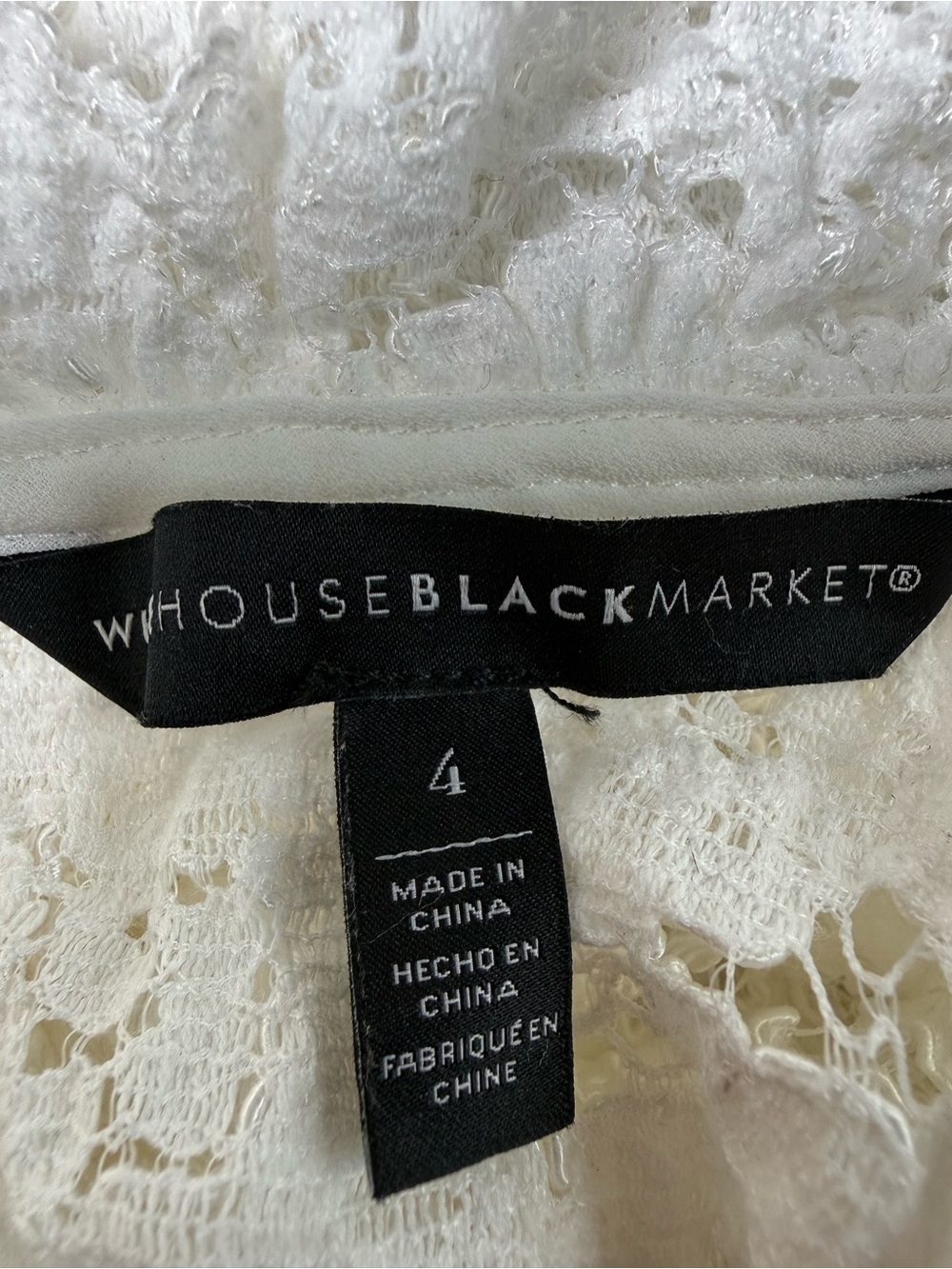 White House Black Market White Lace Sleeveless Mock Neck Top - Picture 6 of 10